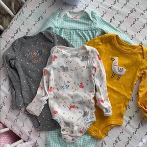 Newborn dress and longsleeve onesies
